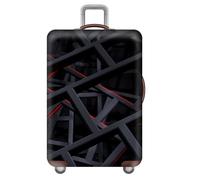 wxlmom Funda Maleta Grande Negro Y Rojo De Viaje Suave De Anti-Polvo Fundas para Maletas,3D Elástica Luggage Cover con Cremallera,Equipaje De Viaje Cubierta(L)