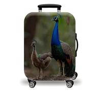 wxlmom Funda Maleta Grande Pavo Gris De Viaje Suave De Anti-Polvo Fundas para Maletas,3D Elástica Luggage Cover con Cremallera,Equipaje De Viaje Cubierta