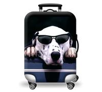 wxlmom Funda Maleta Grande Perro De Gafas Negras De Viaje Suave De Anti-Polvo Fundas para Maletas,3D Elástica Luggage Cover con Cremallera,Equipaje De Viaje Cubierta(XL)