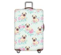wxlmom Funda Maleta Grande Perros Y Flores De Viaje Suave De Anti-Polvo Fundas para Maletas,3D Elástica Luggage Cover con Cremallera,Equipaje De Viaje Cubierta(XL)