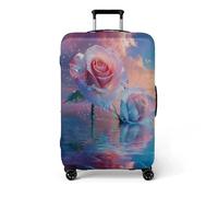 wxlmom Funda Maleta Grande Rosa Azul De Viaje Suave De Anti-Polvo Fundas para Maletas,3D Elástica Luggage Cover con Cremallera,Equipaje De Viaje Cubierta