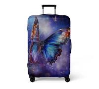 wxlmom Funda Maleta Negro Púrpura Equipaje Cubierta Impresión Elástico Lavable para Maleta,Reutilizable Protectora Equipaje De Viaje, Suave De Anti-Polvo