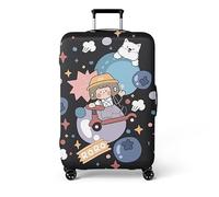 wxlmom Funda Maleta Niñas Y Perros De Viaje Suave De Anti-Polvo Fundas para Maletas,3D Elástica Luggage Cover con Cremallera,Equipaje De Viaje Cubierta(M)