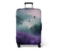 wxlmom Funda Maleta Verde Púrpura De Viaje Suave De Anti-Polvo Fundas para Maletas,3D Elástica Luggage Cover con Cremallera,Equipaje De Viaje Cubierta