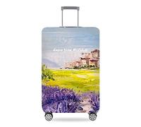 wxlmom Funda Maleta Verde Púrpura De Viaje Suave De Anti-Polvo Fundas para Maletas,3D Elástica Luggage Cover con Cremallera,Equipaje De Viaje Cubierta(M)