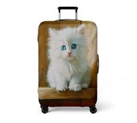 wxlmom Funda para Maletas Gato De Ojos Azules Diseño Impreso En Elasticidad, Antiarañazos,Anti-Polvo Funda para Maleta Reutilizable,Suave Y Lavable,Equipaje De Viaje Protectora