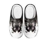 wxlmom Pantuflas Mujer Mariposa Negra Zapatillas De Estar Por Casa Hombre Y Mujer,Pantuflas Hombre Ligero Antideslizantes,Zapatillas Suave Cómodo Para Interior Y Exterior