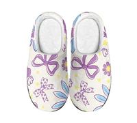 wxlmom Pantuflas Mujer Púrpura Y Blanca Zapatillas De Estar Por Casa Hombre Y Mujer,Pantuflas Hombre Ligero Antideslizantes,Zapatillas Suave Cómodo Para Interior Y Exterior
