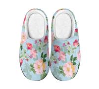 wxlmom Zapatillas Casa Hombre Flores Rosadas Invierno Pantuflas De Peluche Para Mujer,Cómodas Cálidas, Exteriores Suela Goma Antideslizante,Interior Y Exterior Para Zapatillas De Casa Mujer