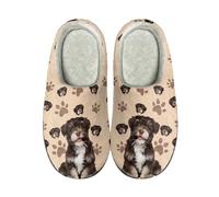 wxlmom Zapatillas Casa Mujer Perro Blanca Y Negro Zapatillas De Estar Por Casa Hombre Invierno Algodón Pantuflas Cómodo Suave,Antideslizante,Ligero Calientito Pantuflas Mujer,Interior Aire Libre