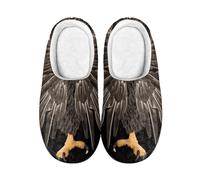 wxlmom Zapatillas Casa Mujer Pluma Negra Zapatillas De Estar Por Casa Hombre Invierno Algodón Pantuflas Cómodo Suave,Antideslizante,Ligero Calientito Pantuflas Mujer,Interior Aire Libre