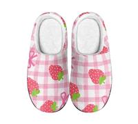 wxlmom Zapatillas Casa Mujer Rayas Rosadas Zapatillas De Estar Por Casa Hombre Invierno Algodón Pantuflas Cómodo Suave,Antideslizante,Ligero Calientito Pantuflas Mujer,Interior Aire Libre