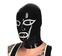 WXLPCGO Látex Cabeza Cubrir Capucha de Goma Máscara de Látex de Cara Completa con Cremallera Trasera Ropa de Club de Cosplay(Size:XXL-73CM)