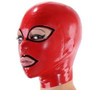 WXLPCGO Látex Cabeza Cubrir con Capucha con Cremallera Ojos Abiertos y Boca MáScara de Goma con Rayas para Fiesta Club(Size:XS-60CM)