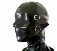 WXLPCGO LáTex Cabeza Cubrir con TapóN de Boca LáTex MáScara de Goma Cabeza Cubierta con Cremallera para Cosplay Hecho a Mano(Size:XXL-73CM)