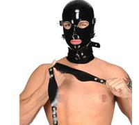 WXLPCGO Látex Cabeza Cubrir Látex Máscara de Cabeza Capucha de Goma Abrir Los Ojos y la Boca para Cosplay Club Desmontable(Size:XL-70CM)