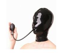 WXLPCGO Látex Cabeza Cubrir Látex Máscara de Cabeza Capucha de Goma Cremallera Trasera Látex Natural Hecho a Mano para Cosplay(Size:S-63CM)