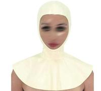 WXLPCGO LáTex Cabeza Cubrir Mostrar Ojos y Boca Hecho a Mano Capucha de Goma Cremallera Trasera para Cosplay Unisex Catsuit(Size:XL-70CM)