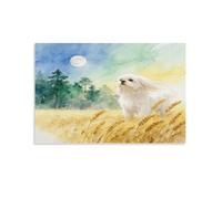 WXLWHR Cuadro En Lienzo Long-haired Perro Maltés Impresión En Lienzo Campo de Trigo Amarillo Cuadros Decoracion Salon Para Sala De Estar, Dormitorio Regalos Originales 08x12inch(20x30cm)