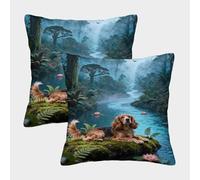 WXLWHR Fundas Cojines con English Cocker Spaniel Juego De 2, Microfibra Suave Funda De Almohada con Cremallera Oculta, Fundas Decorativas para Sofá, Sala De Estar, 50x50cm