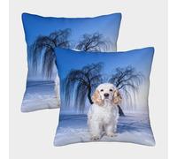 WXLWHR Fundas Cojines con English Cocker Spaniel Juego De 2, Microfibra Suave Funda De Almohada con Cremallera Oculta, Fundas Decorativas De Cojín para Sala De Estar Sofá Coche, 50x50cm