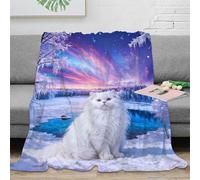 WXLWHR Manta Franela Gato Persa, Manta De Frozen Lago para Sofá Y Cama, Acogedora, Esponjosa para Niñas, Niños, Adultos, 60x80inch(150x200cm)
