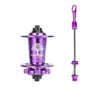 WxMTykx Bicicleta Montaña Freno Disco Buje - 32H Aleación Aluminio Liberación Rápida Delanteros 100mm Traseros 135mm - 120 Clics MS/HG/XD Buje Libre para 7-12 Velocidades(Purple/Blue,Front)