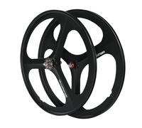 WxMTykx Juego Ruedas Bicicleta Carretera 700C Aleación Magnesio Integradas Delanteras Traseras Ruedas 3 Radios 17 Dientes Engranaje Fijo 100/120mm Rodamientos Sellados Bujes Freno-V(Pair)