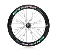 WxMTykx Juego Ruedas Bicicleta Engranaje Fijo 700C Llanta 40/60mm Ruedas Bicicleta Pista Aleación Aluminio Profundo 100/120mm Bujes Rodamiento Sellados Freno-V para Bicicleta Carretera(Front,60mm)