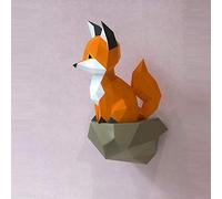 WXMYOZR Decoración De La Pared De Papel De Pared DIY Origami Decoración De La Pared del Trofeo De Bricolaje Papercraft De Cartón Animal 3D Papel Mural Estatua De Juguetes De Decoración