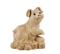 WXMYOZR Figuras del Zodiaco Chino, Figuras de Feng Shui talladas a Mano en Madera de melocotonero: coleccionables para Adultos, decoración de Feng Shui para el hogar y la Oficina,Pig