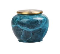 WXMYOZR Mini Urnas para Cenizas Humanas, Puro Latón Pequeño Cremación Urnas para Cenizas Humanas Hermosas Azules Azules Azules Ujremorios Compartiendo Funerales