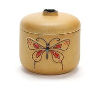 WXMYOZR Pequeñas urnas para Recuerdo de Cenizas humanas, Mariposa Pintada Urnas de cremación Urna de cerámica Conmemorativa Hermosas Mini compartiendo urnas,Rojo