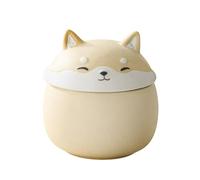 WXMYOZR Urna de cerámica para Cenizas de Perro Shiba Inu - Urna para Cenizas de Perro Shiba Inu - Urnas funerarias para Perros,Amarillo