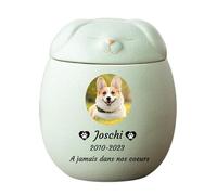 WXMYOZR Urnas De Mascotas para Cenizas De Perros, Urnas De Perros Personalizadas para Cenizas, Urna de cerámica para Perro Urnas funerarias para Mascotas,Verde,Little