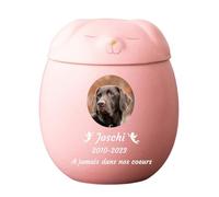 WXMYOZR Urnas De Mascotas para Cenizas De Perros, Urnas De Perros Personalizadas para Cenizas, Urna de cerámica para Perro Urnas funerarias para Mascotas,Rosado,Big