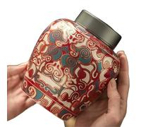 WXMYOZR Urnas Medianas para Cenizas Humanas, 6 '' Ceramic Urnas para Cenizas Cremación Femenina Masculina Adulta para Cenizas para Cenizas,Rojo