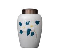 WXMYOZR Urnas Medianas para Cenizas Humanas, Urna de Cerámica Floral Pintada a Mano de 5'' Urna de Cremación para Cenizas Urna Conmemorativa
