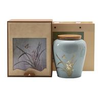 WXMYOZR Urnas Medianas para Recursos De Cenizas Humanas, Mariposas De 7 Pulgadas sobre Flores Urna De Cerámica URN Memorial DE Cremation URNS con Caja Premium