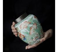 WXMYOZR Urnas Medianas para recursos de Cenizas humanas, urnas de cerámica de Flores pintadas a Mano para Cenizas Urnas de cremación de Recuerdo Femenino Macho Adulto cremación,Little