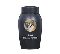 WXMYOZR Urnas para Cenizas de Perros, Urnas Personalizadas para Cenizas de Acero Inoxidable Urnas funerarias Personalizadas para Perros Urnas conmemorativas para Perros,Negro,Little