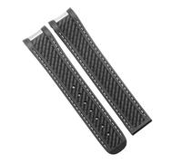 WXOSET Compatible con correa de buceo AT150 TERRA Correa de goma Correa de silicona negra y azul Pulsera de 20 mm(Black white no clasp)