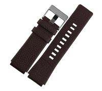 WXOSET Correa de cuero convexa de 30 x 22 mm compatible con DZ1089, DZ1123, DZ1132 Correa de repuesto, negro marrón, blanco(Brown-black clasp,30X20mm)