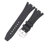 WXOSET Correa de goma de 26mm y 27mm Compatible con AP 15400 26470 15703, pulsera de buceo de silicona suave azul y negro(Black)