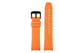 WXOSET Correa de goma for buceo de 21mm y 22mm Compatible con 1853 Starfish, correa de silicona con extremo curvado T120, pulsera serie T120417A for hombres(Orange black pin,22mm)