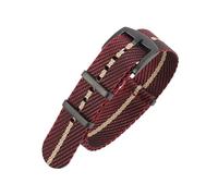 WXOSET Correa de nailon de 20 mm y 22 mm, correa de repuesto a rayas, correa militar compatible con accesorios de correa T-udor(Red black khaki 2,20mm)