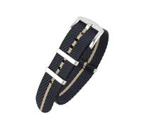 WXOSET Correa de nailon de 20 mm y 22 mm, correa de repuesto a rayas, correa militar compatible con accesorios de correa T-udor(Navy black khaki 1,22mm)