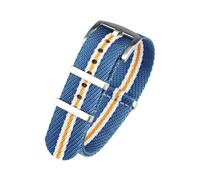 WXOSET Correa de nailon de 20 mm y 22 mm, correa de repuesto a rayas, correa militar compatible con accesorios de correa T-udor(Blue white orage 1,20mm)