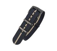 WXOSET Correa de nailon de 20 mm y 22 mm, correa de repuesto a rayas, correa militar compatible con accesorios de correa T-udor(Navy black khaki 2,20mm)