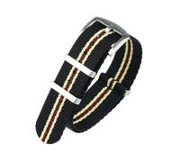 WXOSET Correa de nailon de 20 mm y 22 mm, correa de repuesto a rayas, correa militar compatible con accesorios de correa T-udor(Black khaki red 1,22mm)